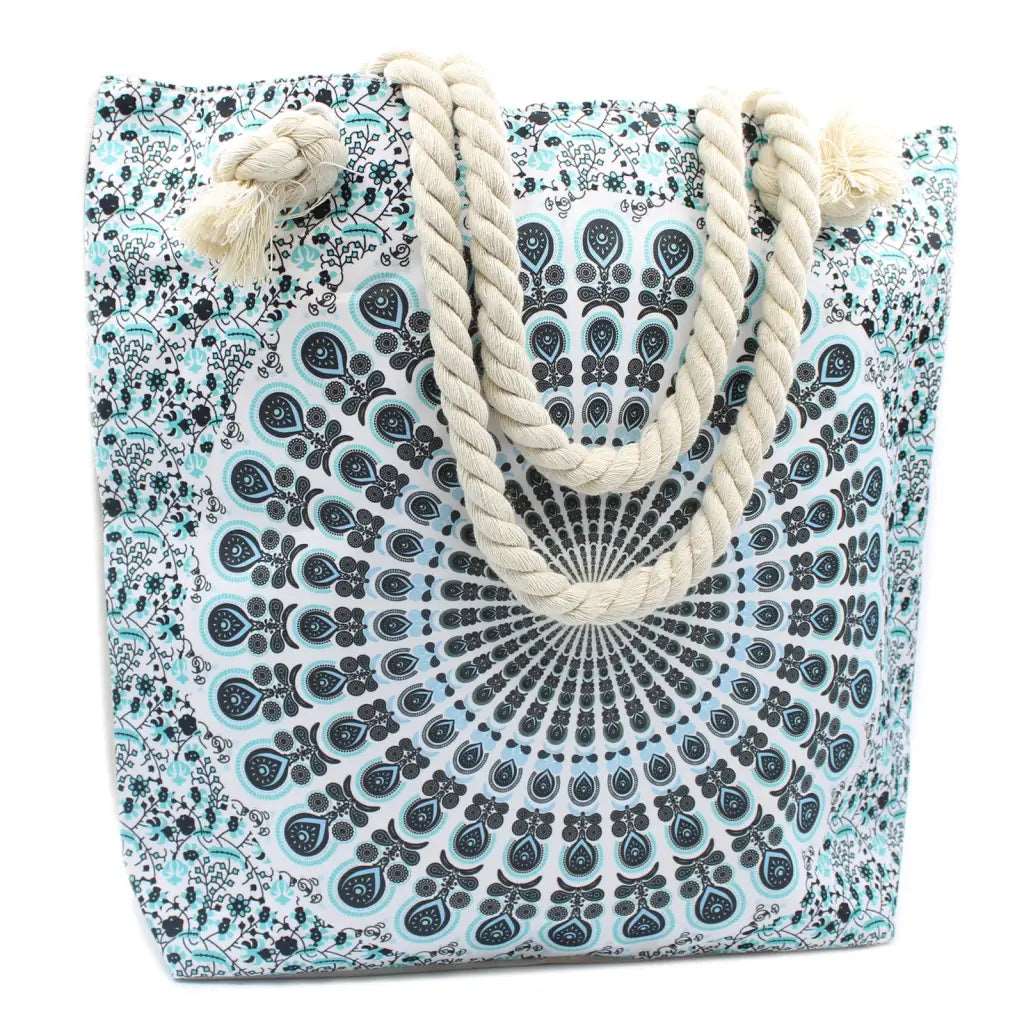 Mandala Bag Corda Asa - céu azul 