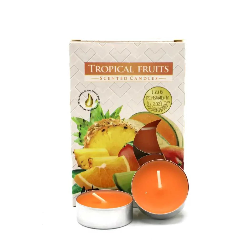 1x conjunto de 6 velas de chá perfumadas - frutas tropicais