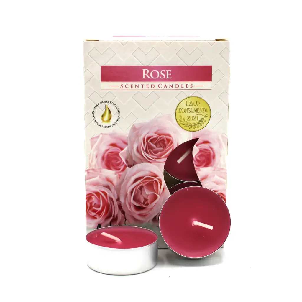 1x conjunto de 6 velas de chá perfumadas - Rosas