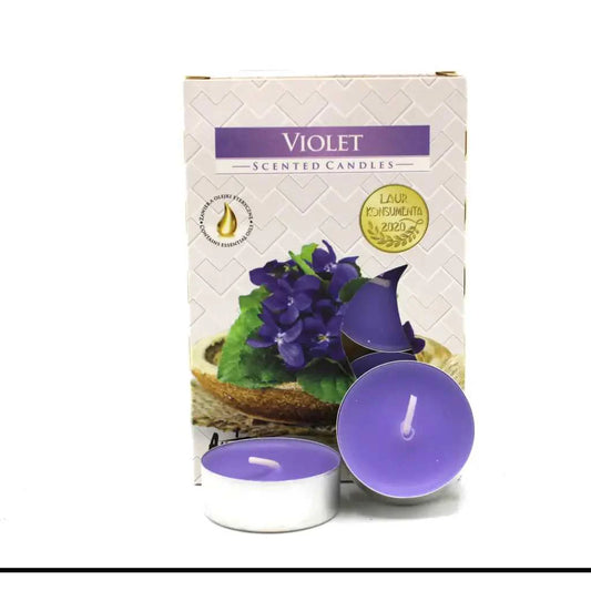 1x conjunto de 6 velas de chá perfumadas - Violetas