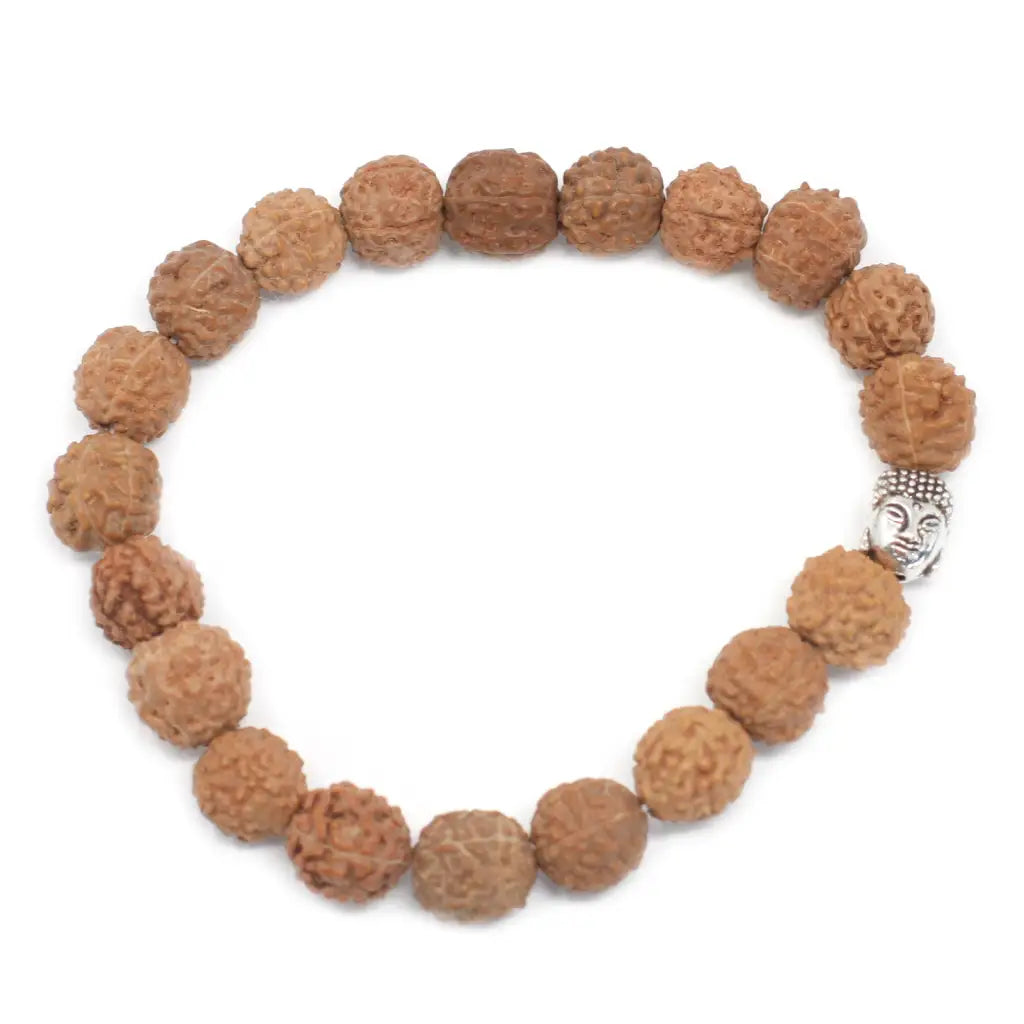 Pulseira de Buda Rudraksha Japa Mala - Natural