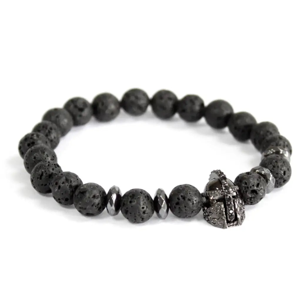 Capacete Knight / Lava Stone - Pulseira preciosa de pedras 8x2x1 (cm)