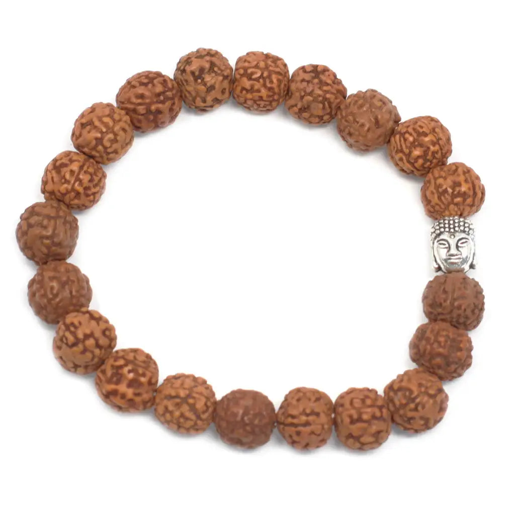 Pulseira Rudraksha Japa Mala Buda - Marrom