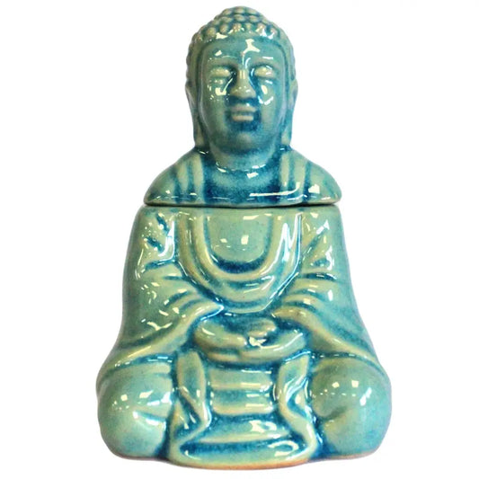 Queimador de Óleo Buda sentado - azul - 8x8.5x14 cm