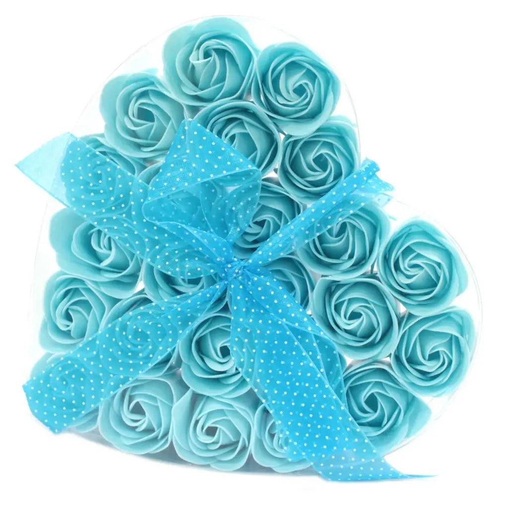 Set de 24 flores de Sabão - rosas azul