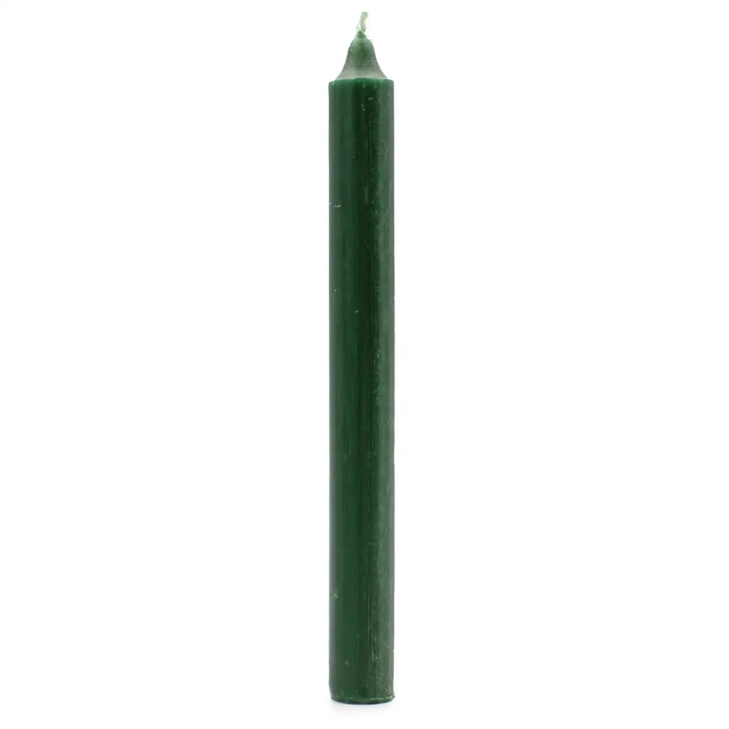 Velas a granel sólidas coloridas - verde acebo rústico - 10 pacote 